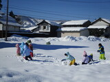 田んぼの雪も凍ってます